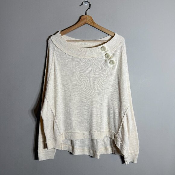 Free People We the Free Don't Forget Me Top Womens Medium Ivory Long Sleeve Boho - Picture 5 of 16